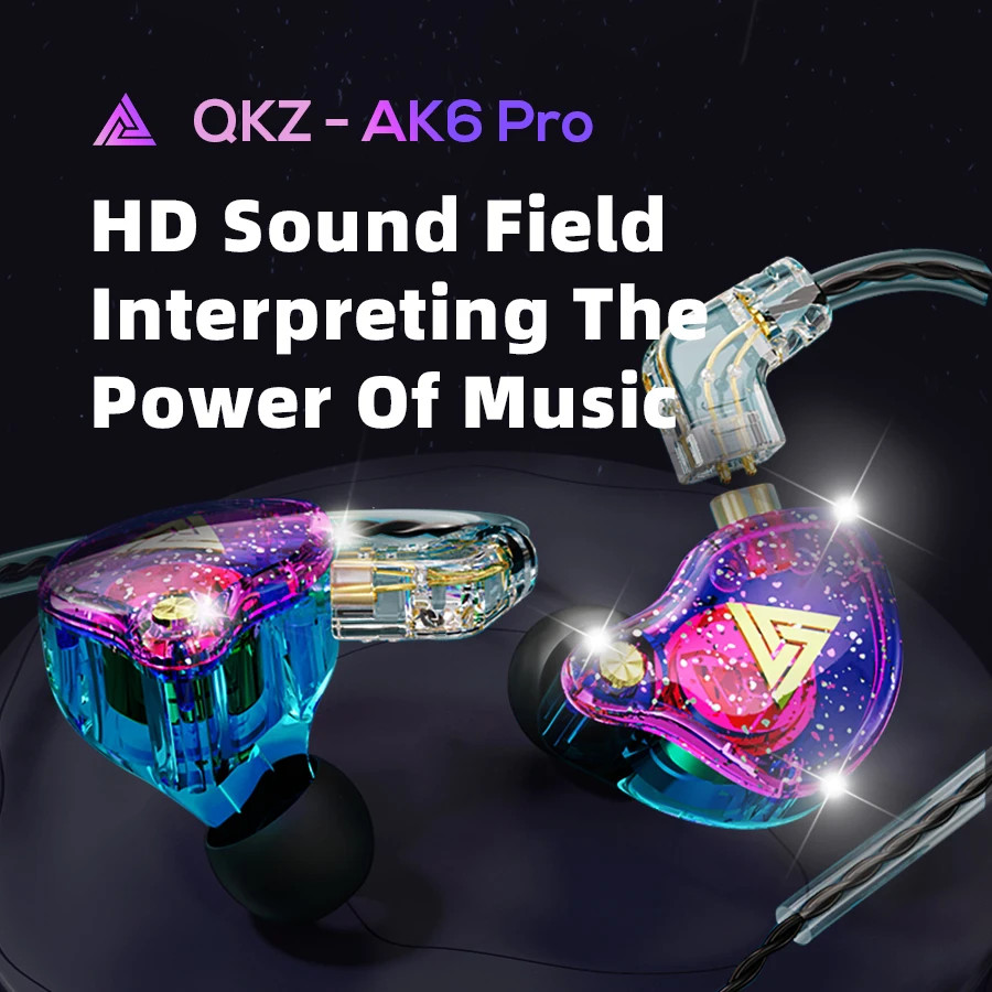QKZ AK6 EDX Pro 1DD Earphone Copper Dual Driver inear HIFI Stereo headset