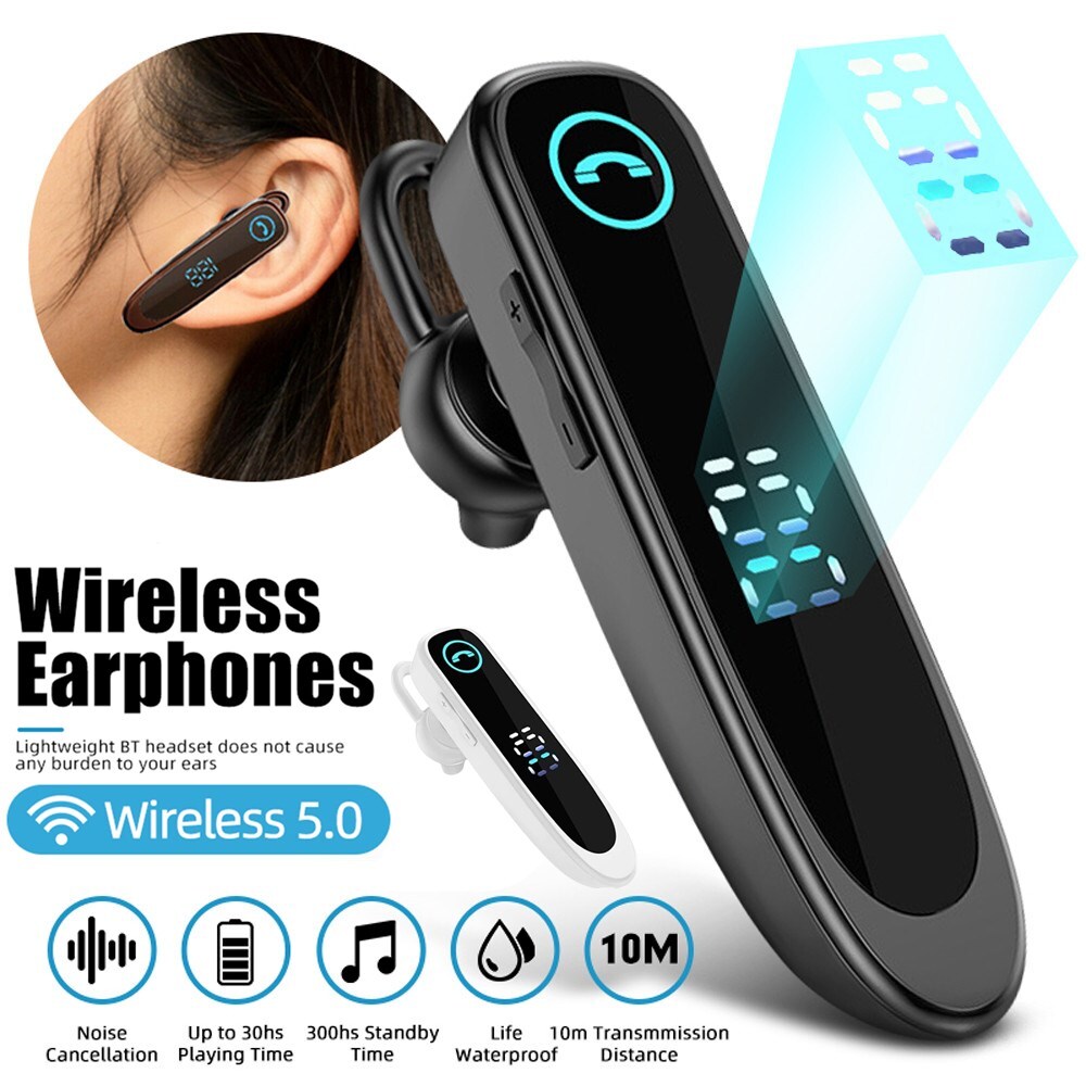 Bluetooth 5.0 Earpiece Noise Cancelling Headphone Driving Trucker In Ear Headset