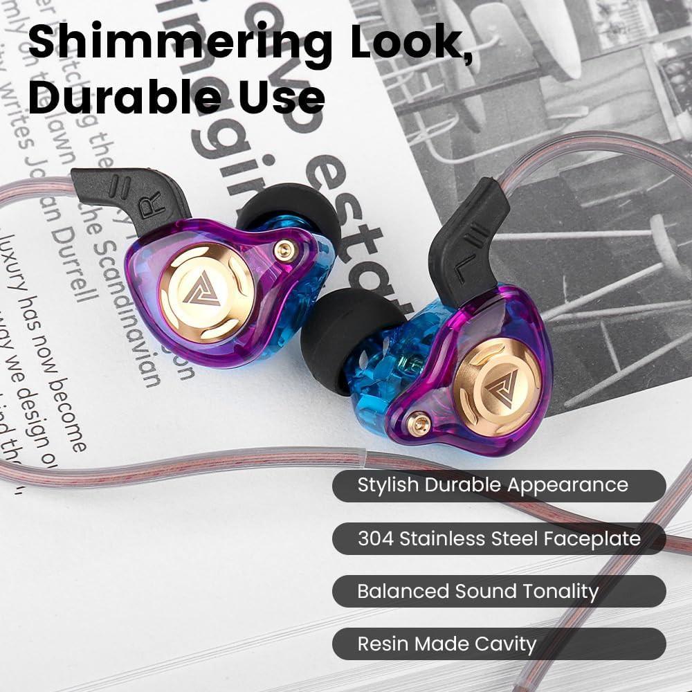 Wired Gaming Earbuds Headphones IEM 10mm Driver Mic Deep Bass 3.5mm PC PS5 Xbox