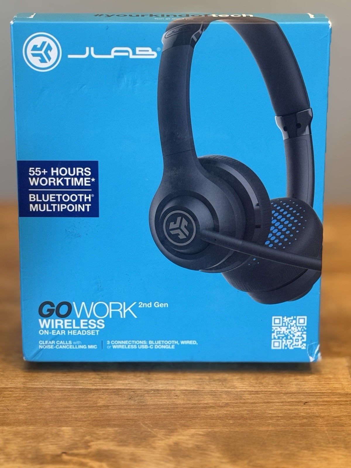 JLab Go Work Wireless Headsets w/ Microphone, 45+ Playtime PC Bluetooth Headset