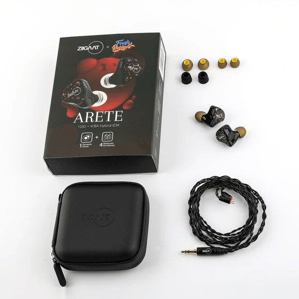 ZiiGaat x Fresh Reviews Arete 1DD+4BA Hybrid IEM In-Ear Monitors Earphones Black