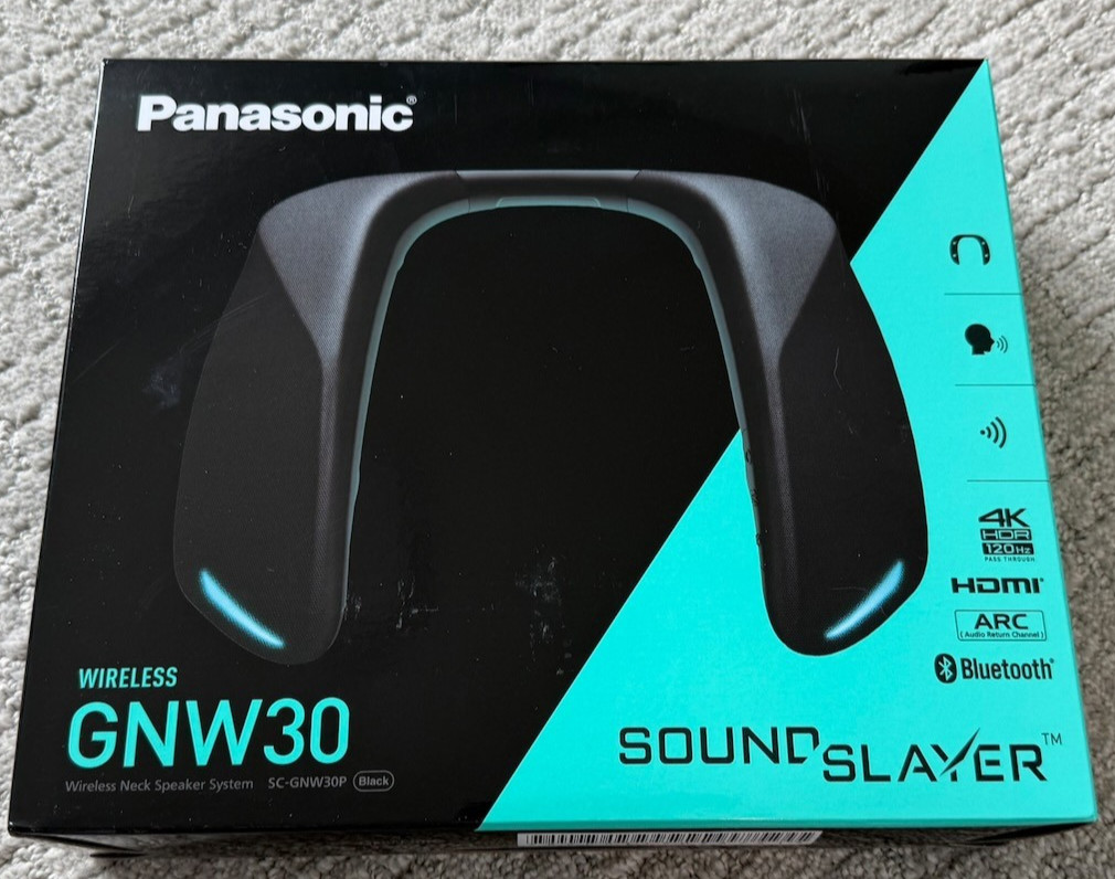 Panasonic SoundSlayer Wireless Wearable Speaker System: Gaming Movies SC-GNW30