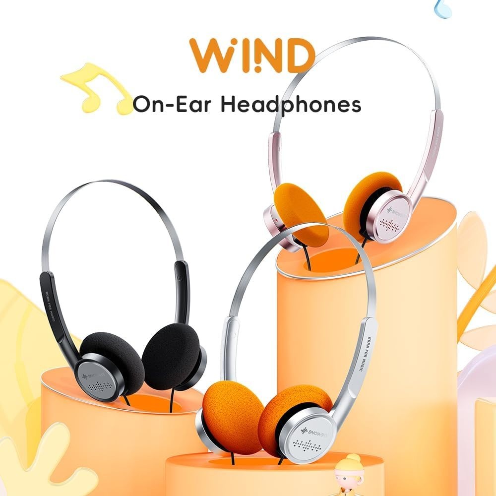 FiiO Snowsky Wind 3.5mm ON-Ear Headphones for Recording Gaming w/Mic (Silver)
