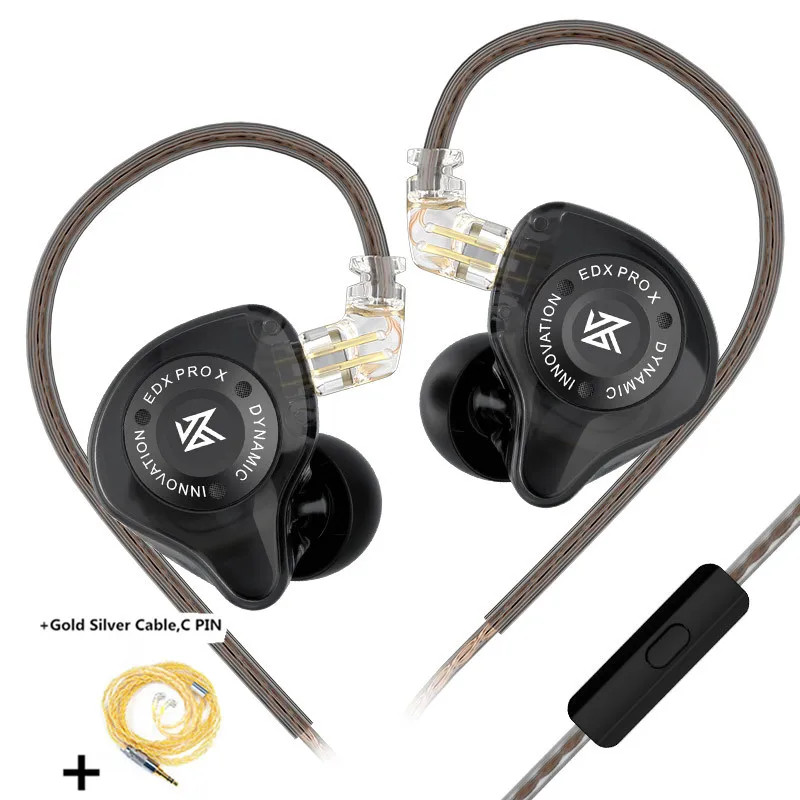 EDX Pro X HiFi Dynamic Bass Earphones Noise Cancelling 2-Pin Cable