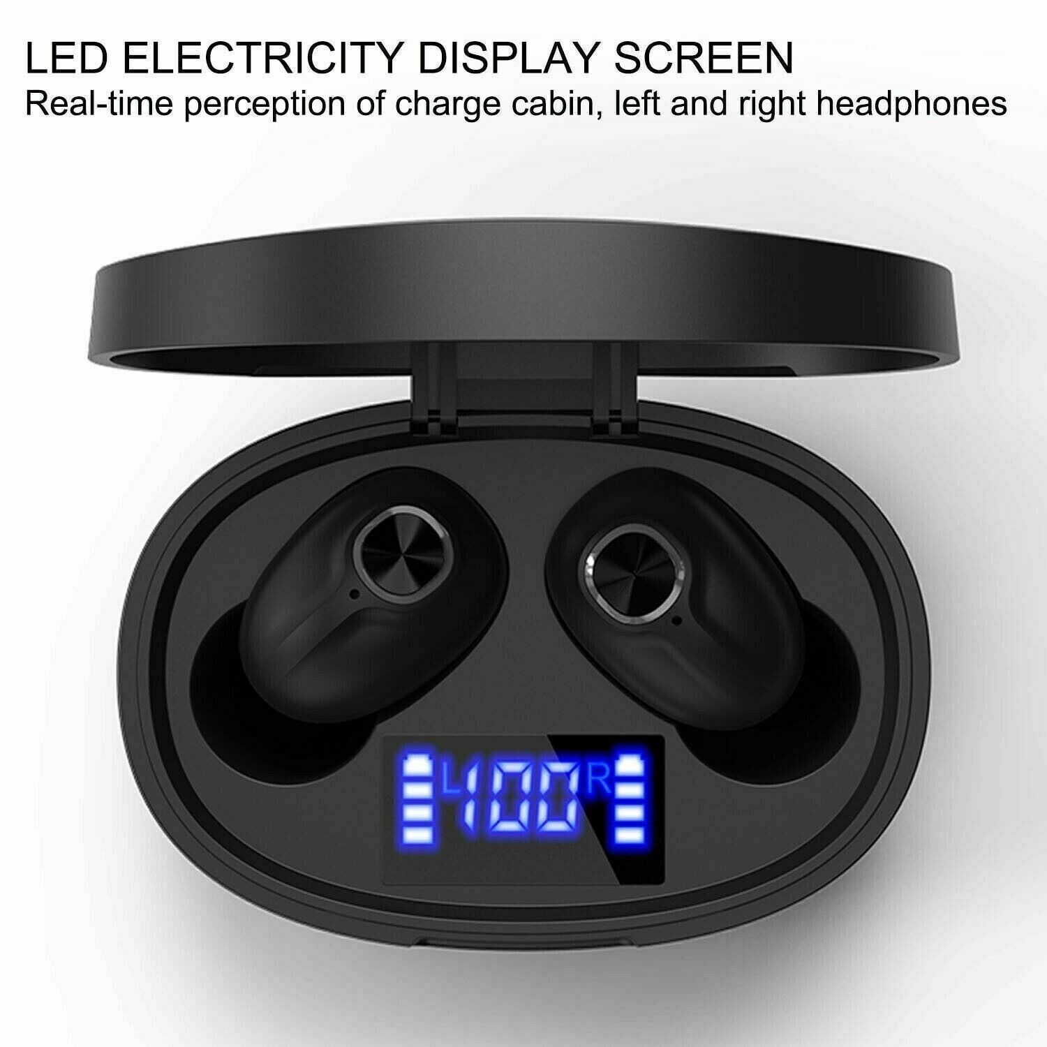 TWS Bluetooth 5.1 Wireless Earbuds Noise Cancelling Waterproof Headset w/ Mic