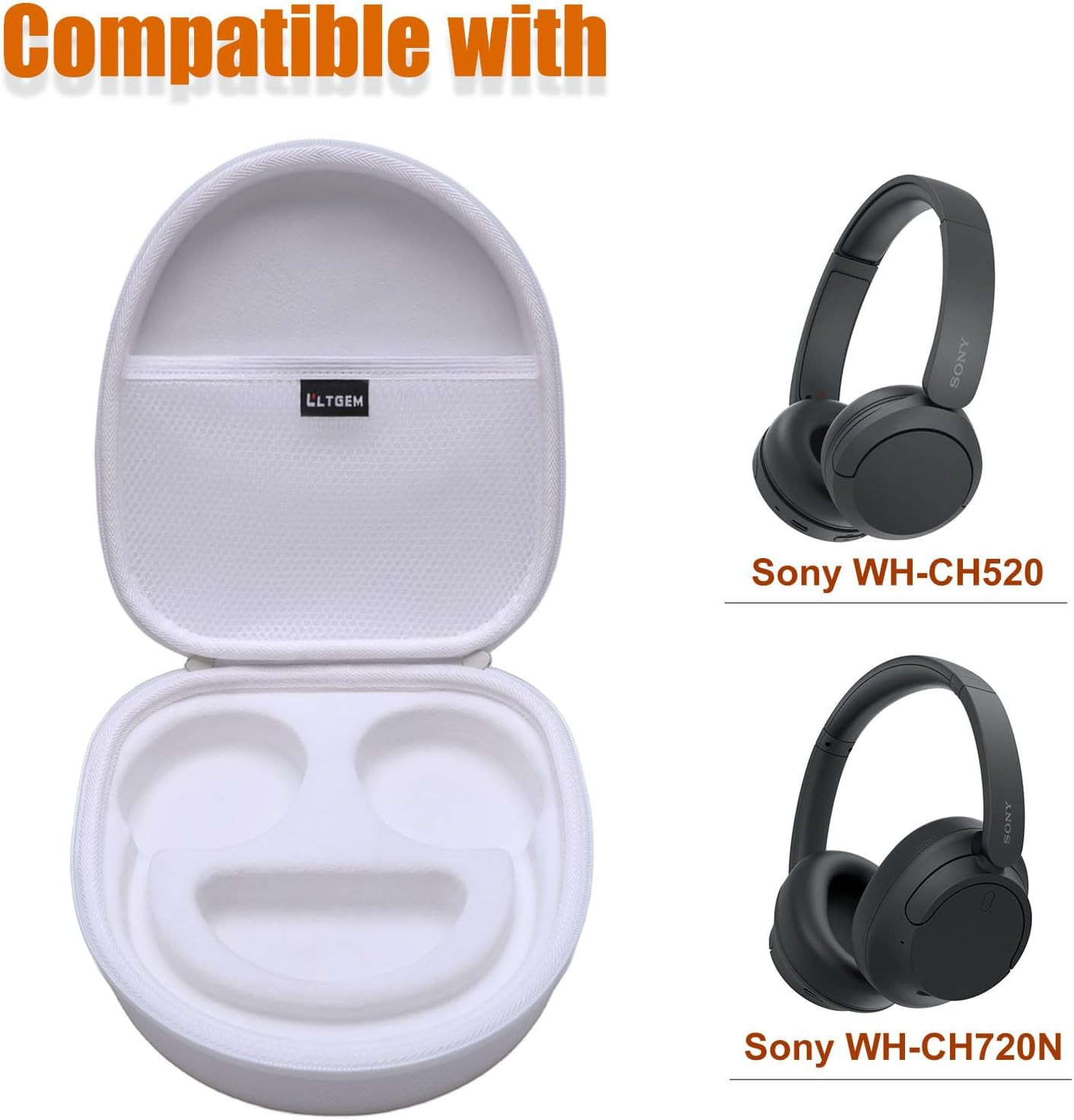 LTGEM Case Compatible with Sony WH-CH720N / WH-CH520 / WHCH710N / WH-CH510 Headp