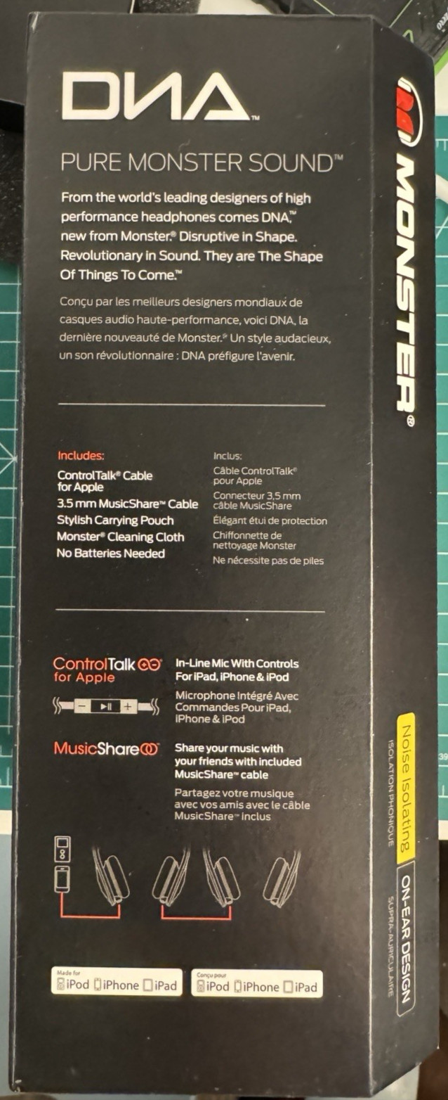 Monster DNA On-Ear Headphones Yellow/Orange Color – Wired 3.5mm Cable