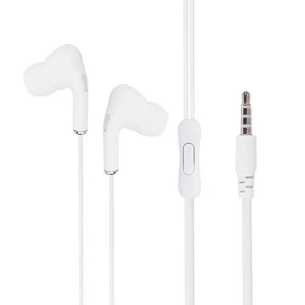 1Pc Wired Stereo Earphones 3.5mm, In-Ear with Mic, Nylon Weave Cable for Laptop