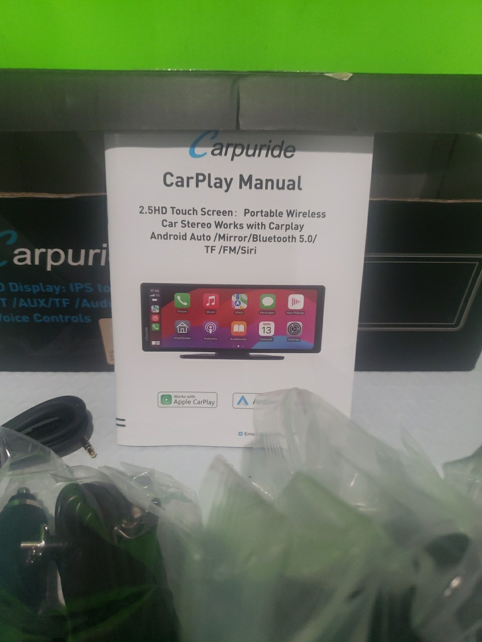 Carpuride 10.25 Wireless Dual Bluetooth FM Carplay Android Apple Auto Carplay