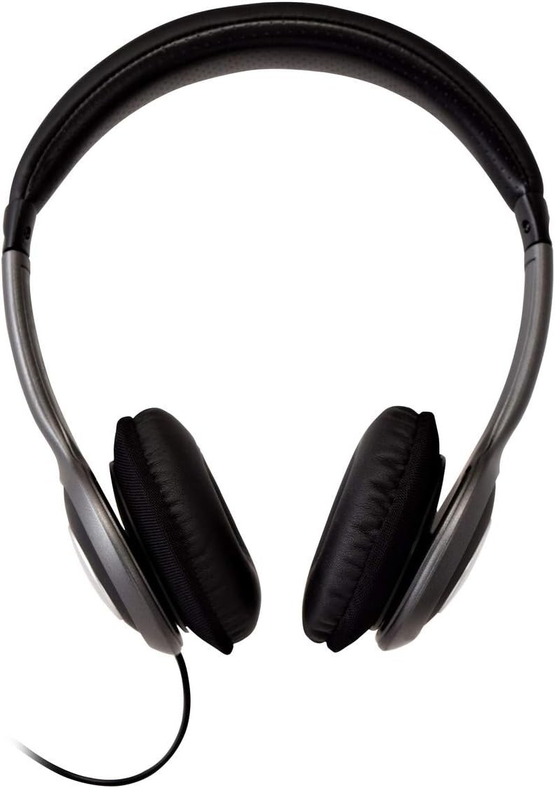 V7 HA520 Deluxe Stereo Headphones with Volume Control – Black & Grey Deluxe with