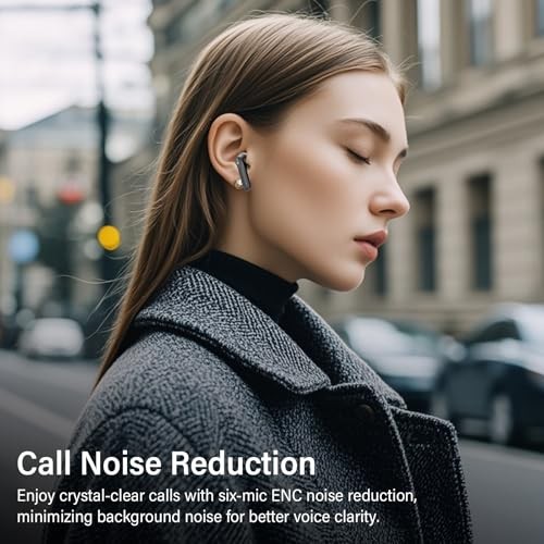 Black Hybrid Earbuds – 6 Mics – Clear Call ENC – Active Noise Canceling