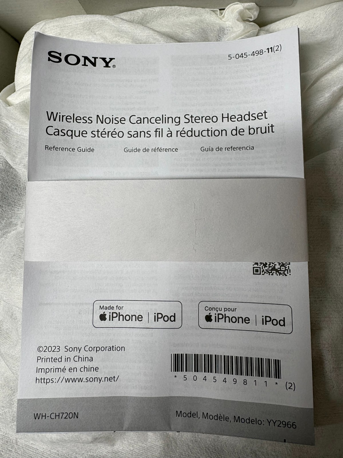 Used Sony WH-CH720N Lightweight Noise Canceling Wireless Headphones