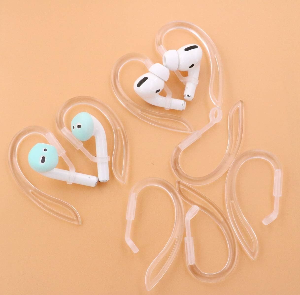 2 Pairs Ear Hooks Compatible with AirPods 3, 2, 1 and Pro – 360 Rotation, Adjust