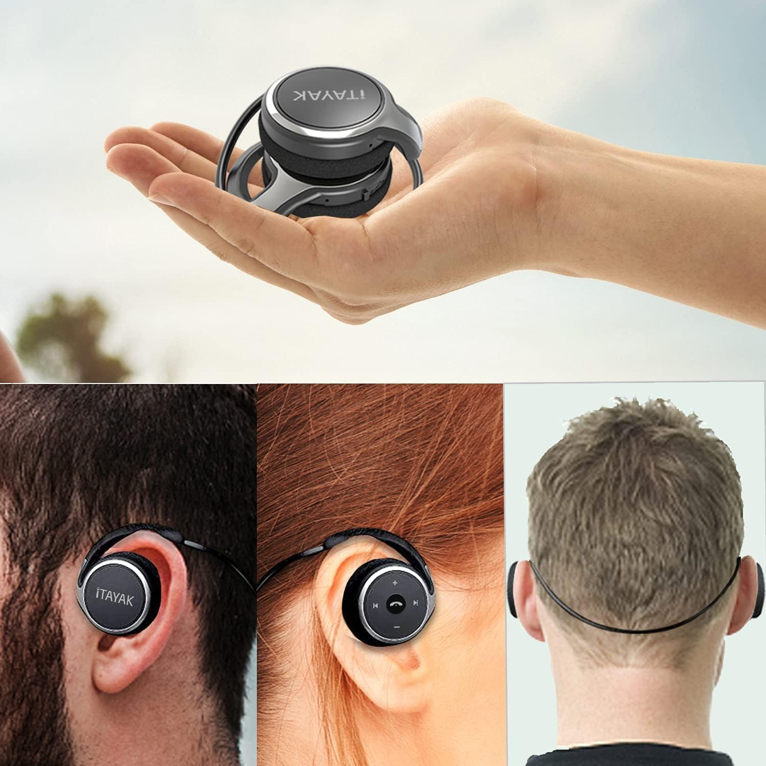 Behind the Head Headphones, Bluetooth 5.0 Neckband around Head Headphones Lightw
