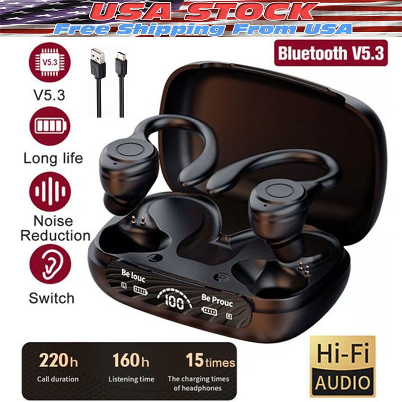 Wireless Bluetooth 5.3 Headset TWS Earphones Earbuds Stereo Headphones Ear Hook