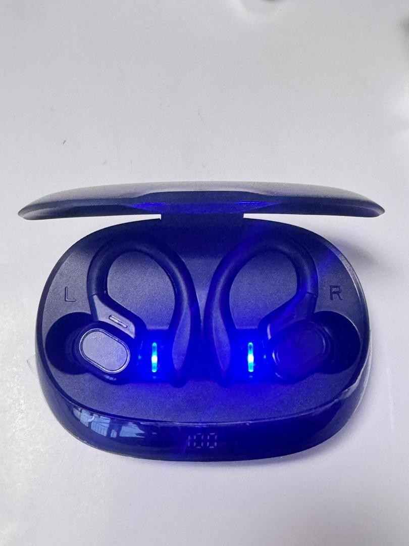 Wireless Bluetooth Earhook Earbuds LED Display Charging Case Noise Reduction