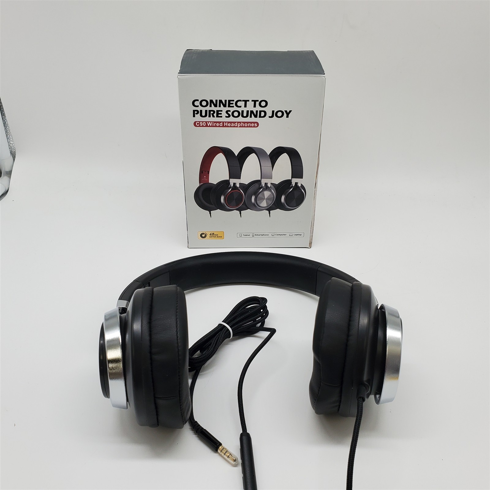 AILIHEN C90 Over Ear Wired Headphones with Microphone Volume Control Black