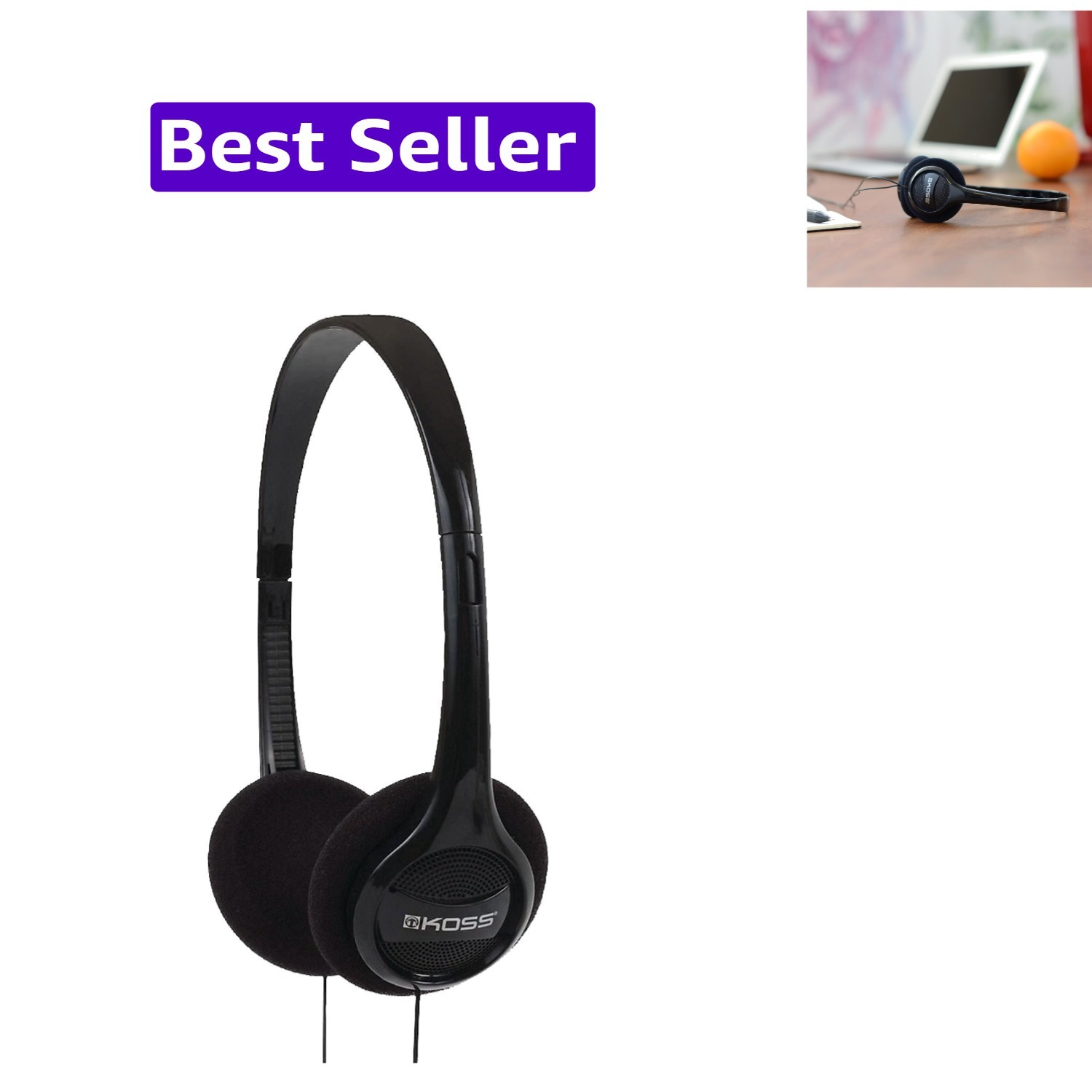 Lightweight Portable Headphone, Black