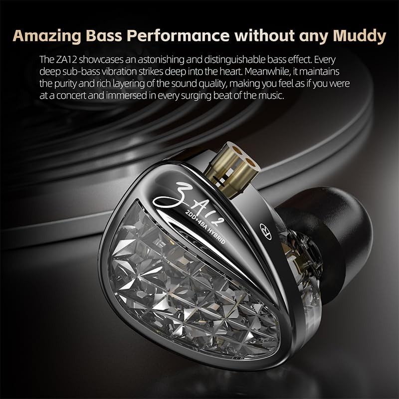 Hybrid Wired Gaming Earbuds, 2DD+4BA IEMs, Crystal Clear Sound, Audiophile Quali