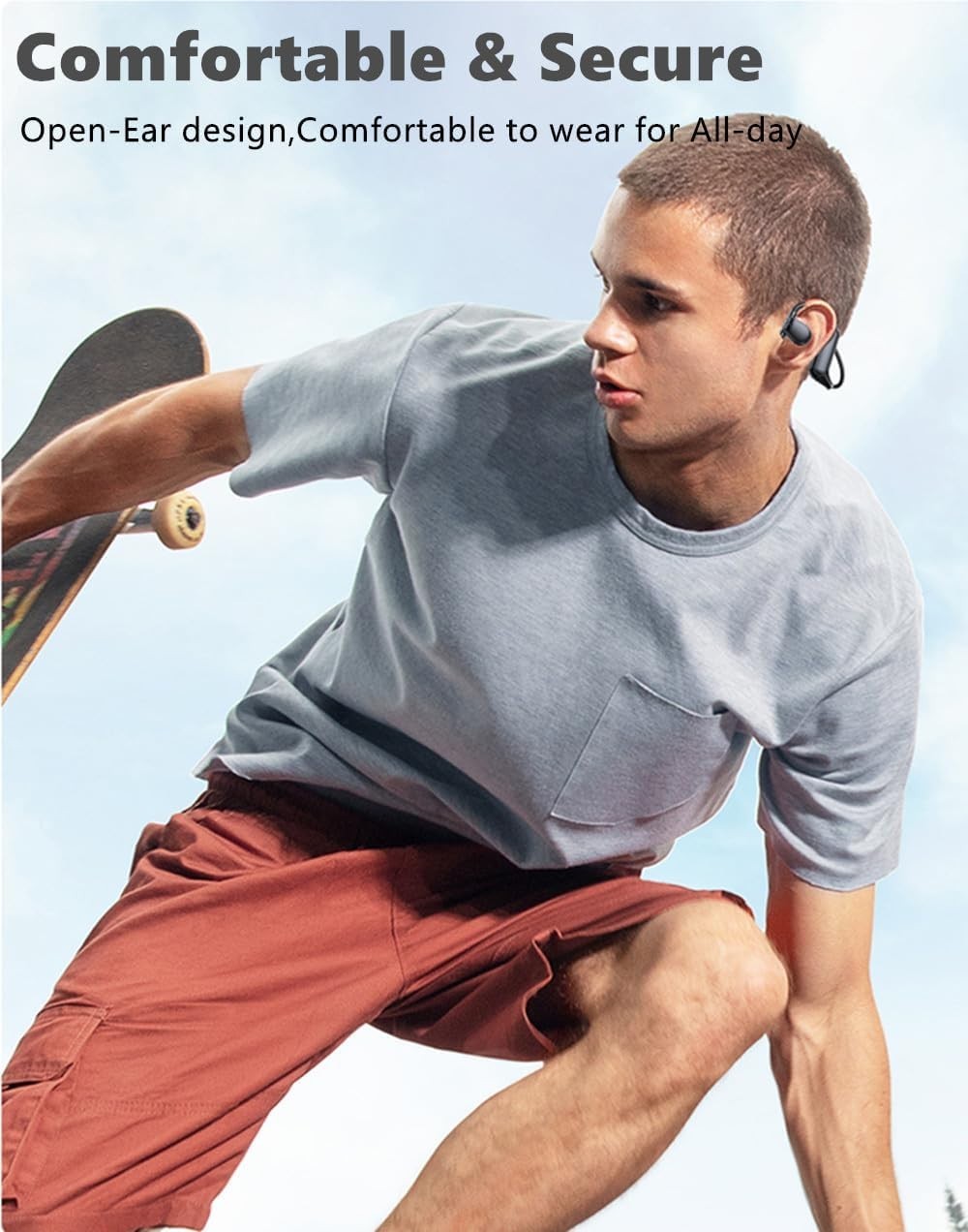 Bone Conduction Bluetooth Headphones – 38 Hours Playtime for Active Lifestyles