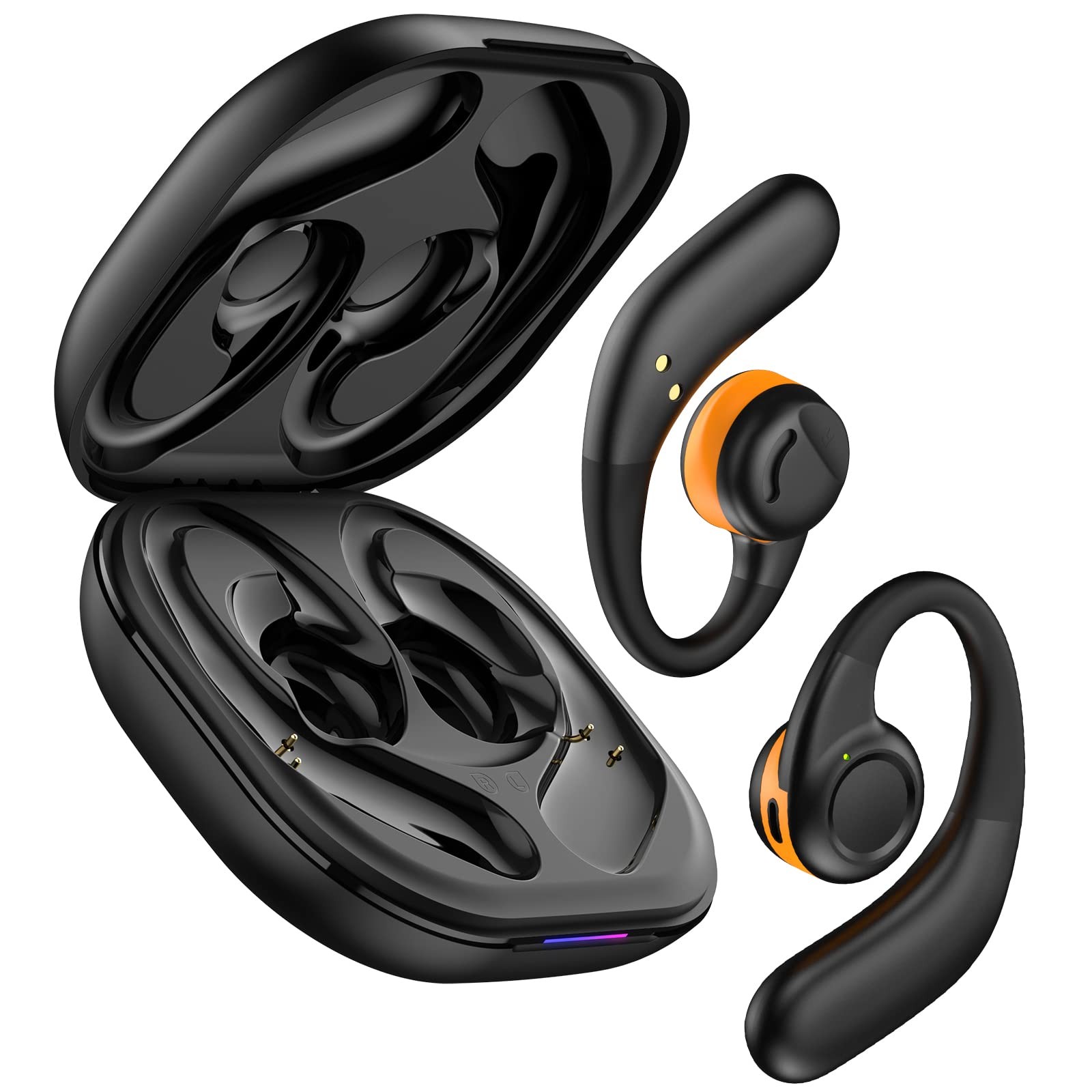 Open Ear Headphones Wireless Bluetooth 5.3, Open Ear Earbuds with Dual 16.2mm…