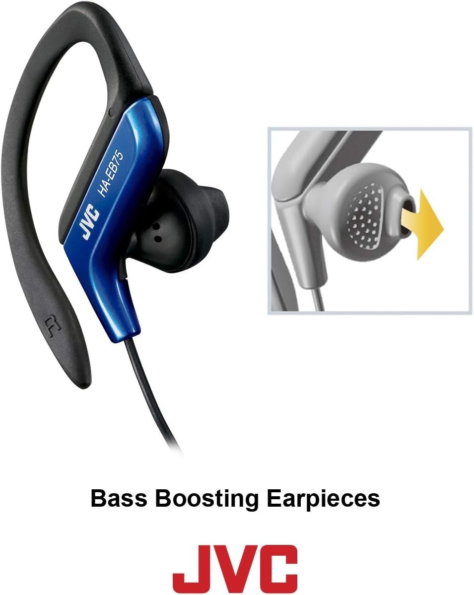 HAEB75B Sports Clip Headphone Black | 3.5 mm Jack, Adjustable Fit, Water Resi…