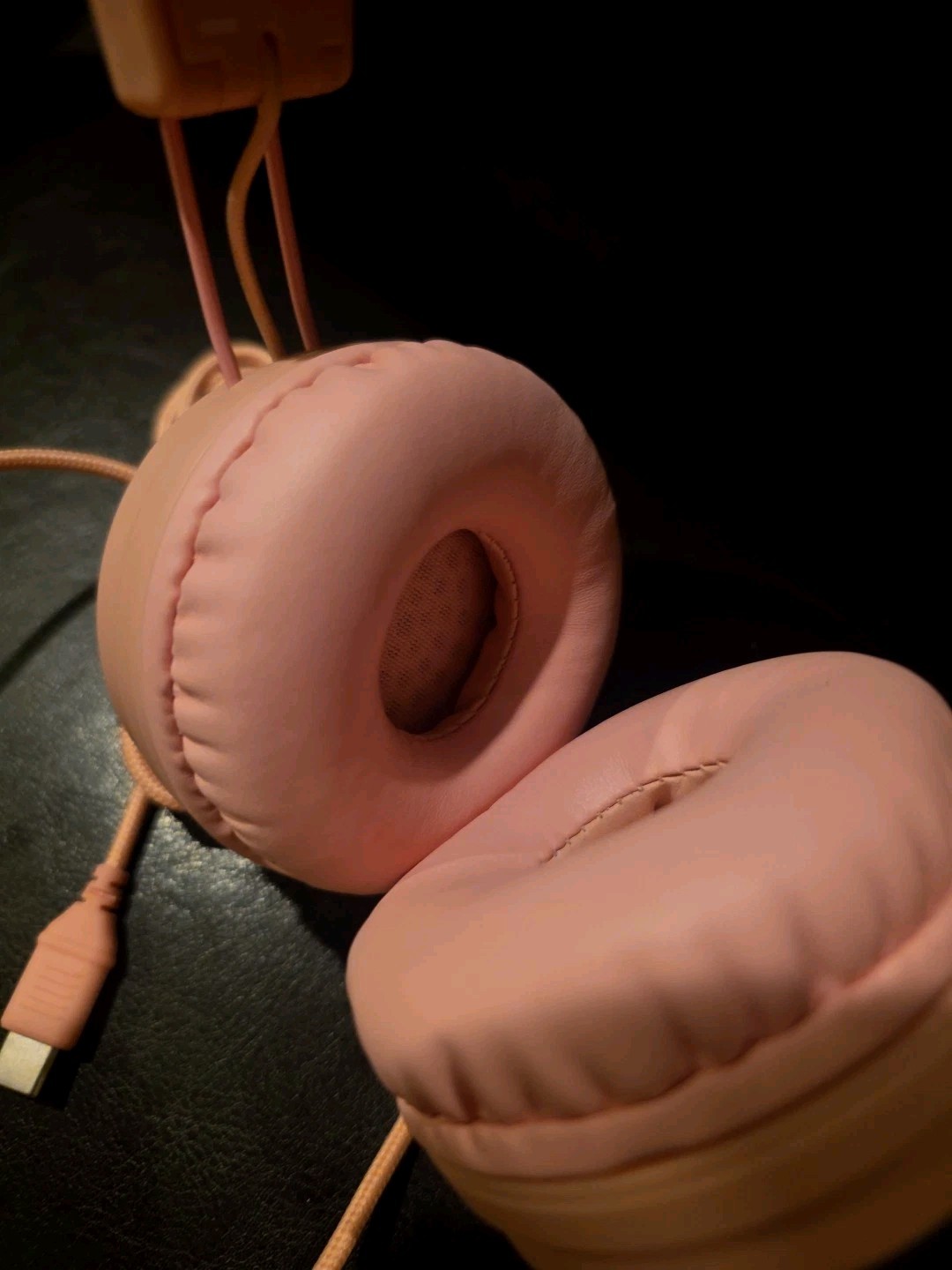 Bywulanda Kids Headphones w/ LED Lights – USB Type-C Wired – Pink – School