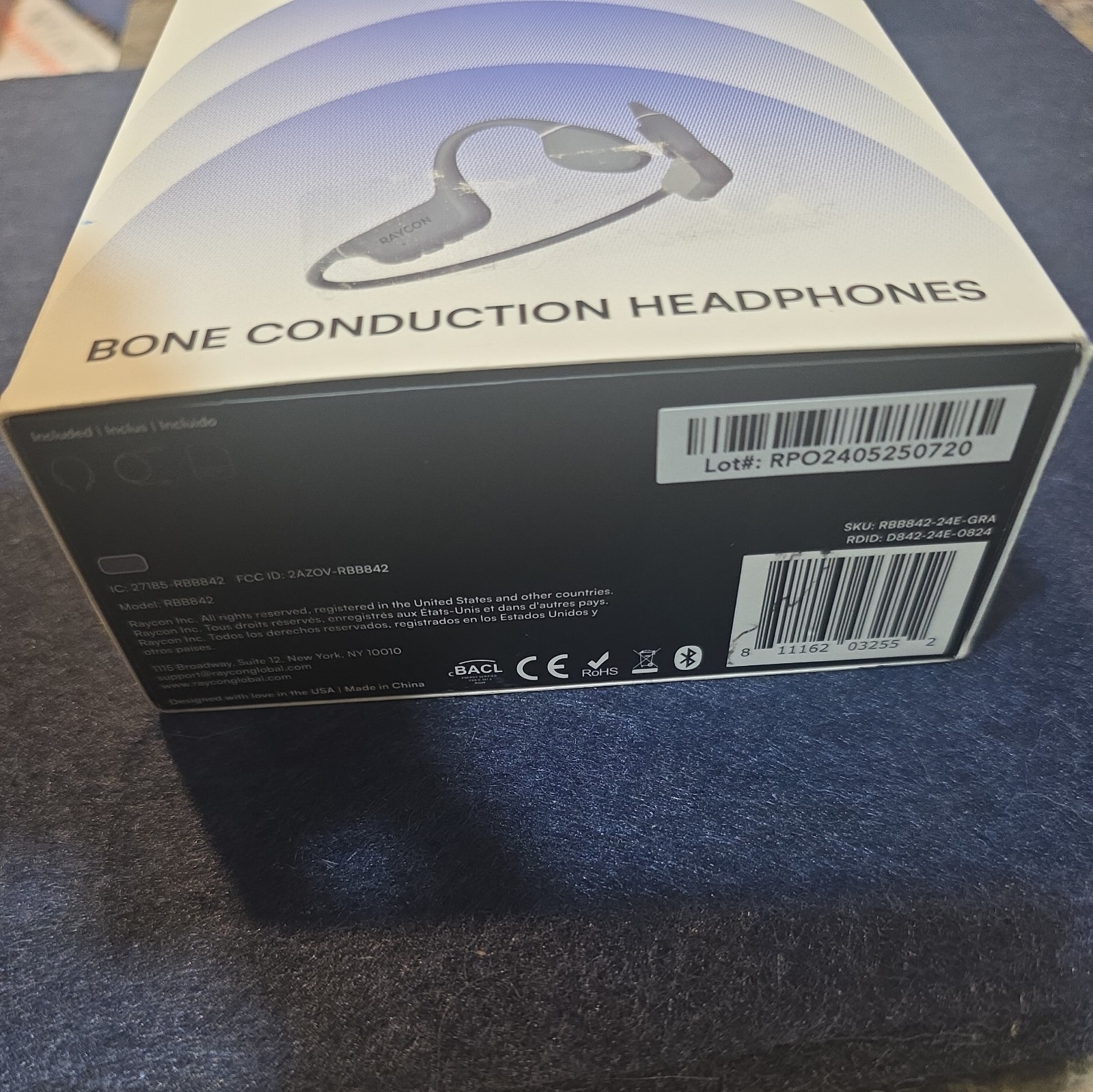 Raycon Bone Conduction Headphones, Open-Ear Bluetooth Sports Earbuds with Mic