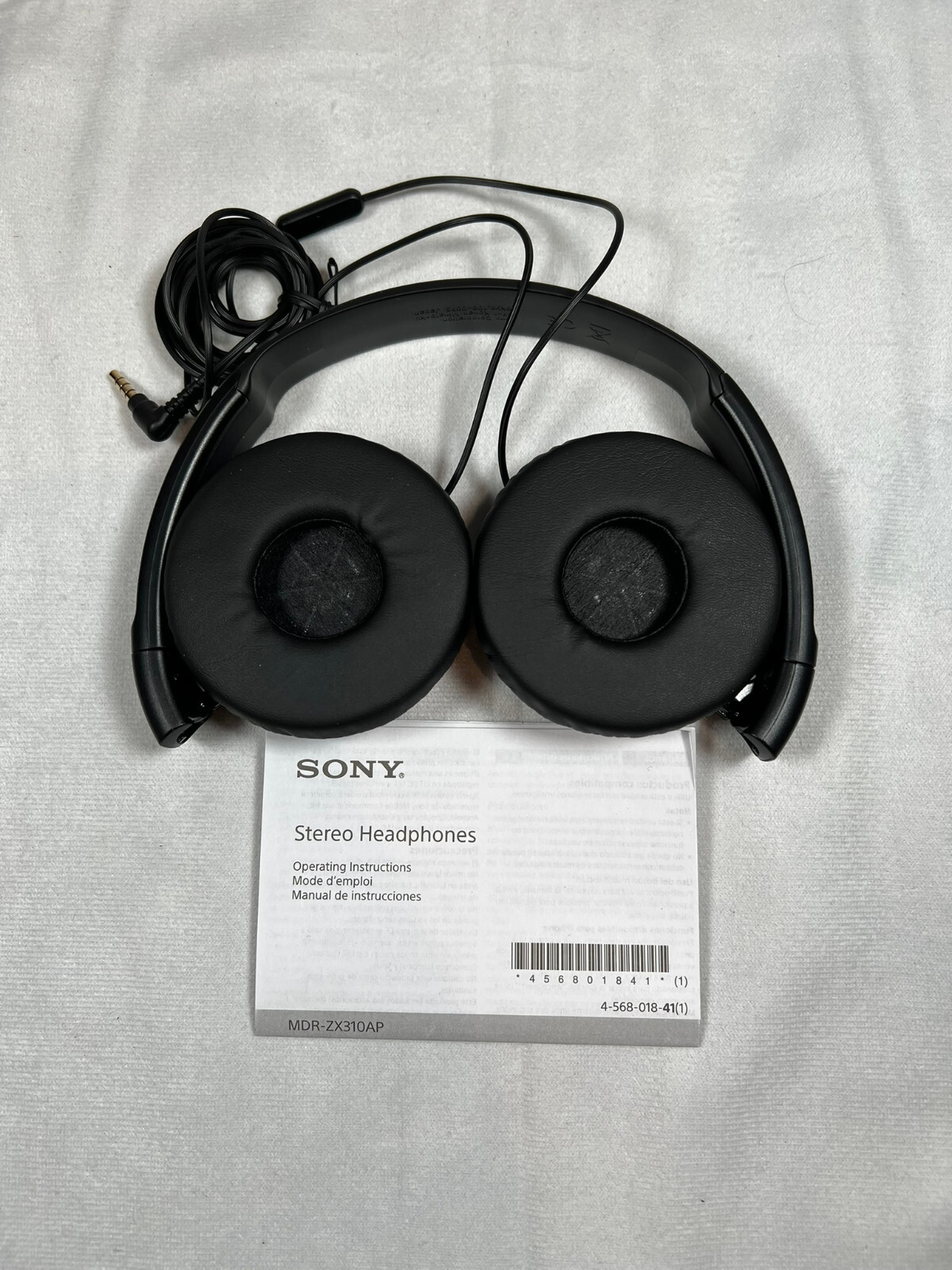 SONY MDR-ZX310AP ZX Series Wired On Ear Headphones w/Mic – Black UNTESTED
