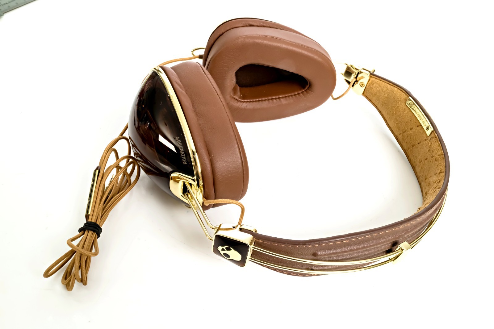 Skullcandy Roc Nation Aviator Clear Brown Gold Headphones Transparent