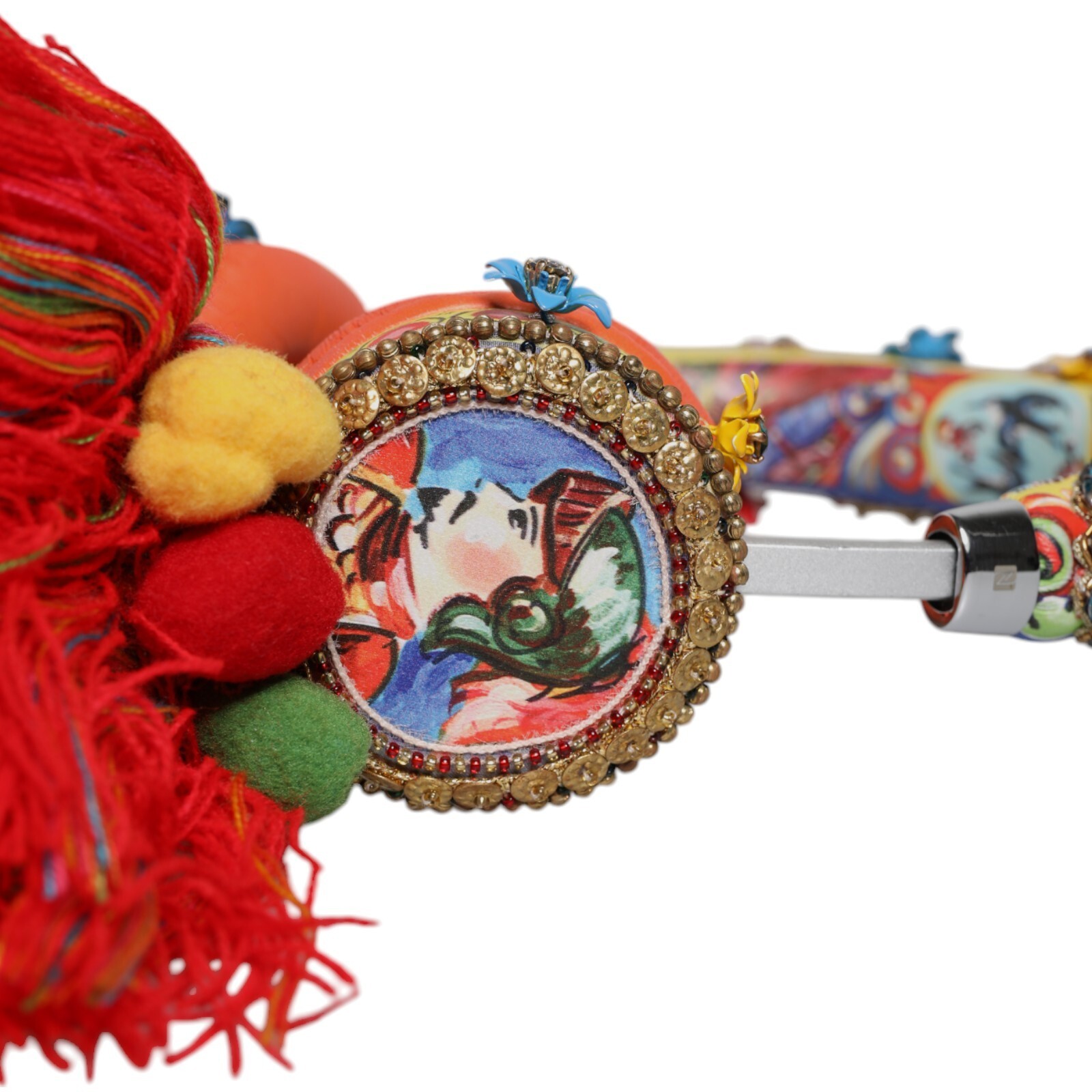DOLCE & GABBANA Headphones Multicolor Whimsical Tasseled Crystal Headset 7230usd