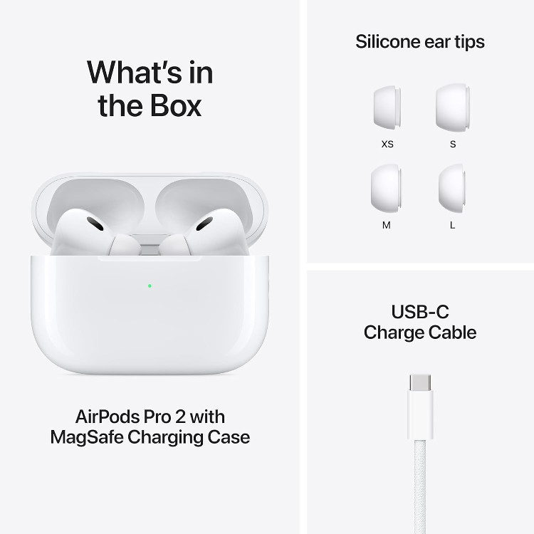 NEW Apple Airpods Pro 2 Wireless Earbuds Noise Cancellation Hearing Aid Feature
