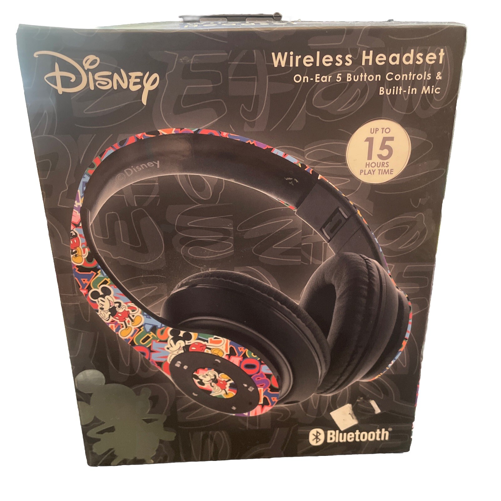 NEW Disney Mickey Mouse Bluetooth Wireless Headphones Multicolor Noise Canceling