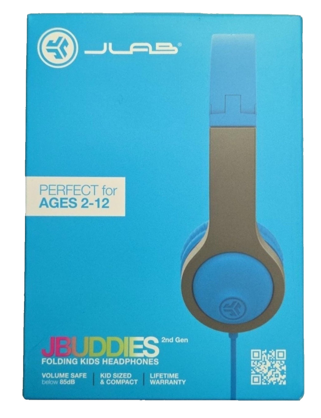 JLab JBuddies Gen 2 Folding Kids Wired Headphones, Blue / Gray J Lab J Buddies