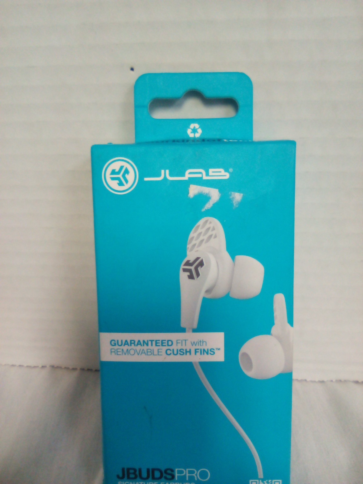 JLab Audio JBUDSPRO Signature Earbuds with Mic & Track Control White/Gray New