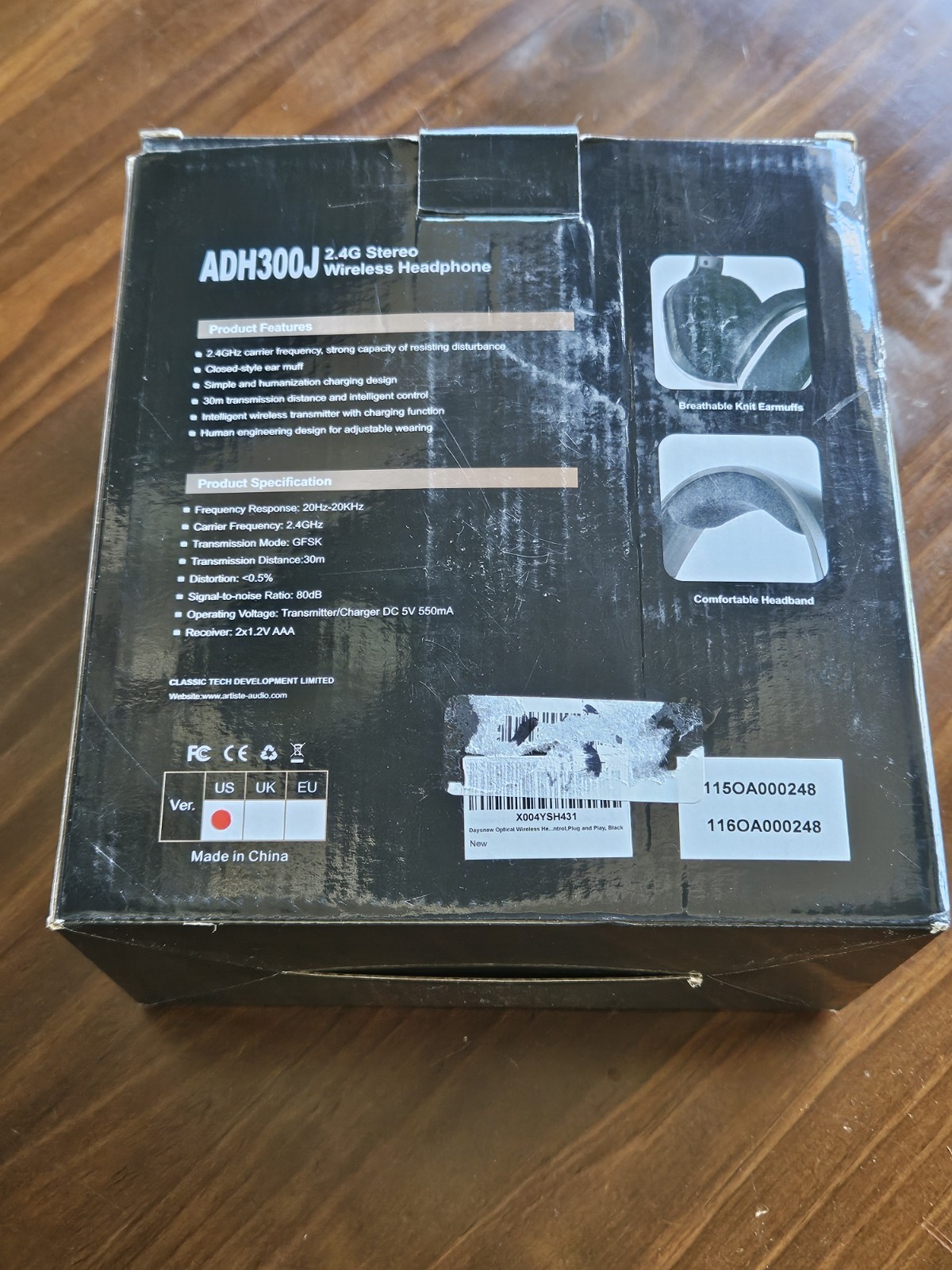 Artiste TV 2.4GHz RF Wireless Over Ear Digital Stereo Headset – Black