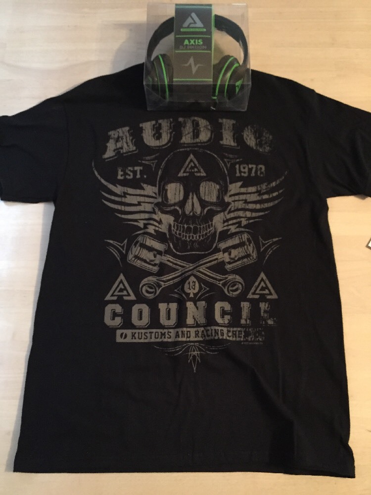 Audio Council Men’s Headphones Axis DJ Edition With Black T-Shirt Size Med New
