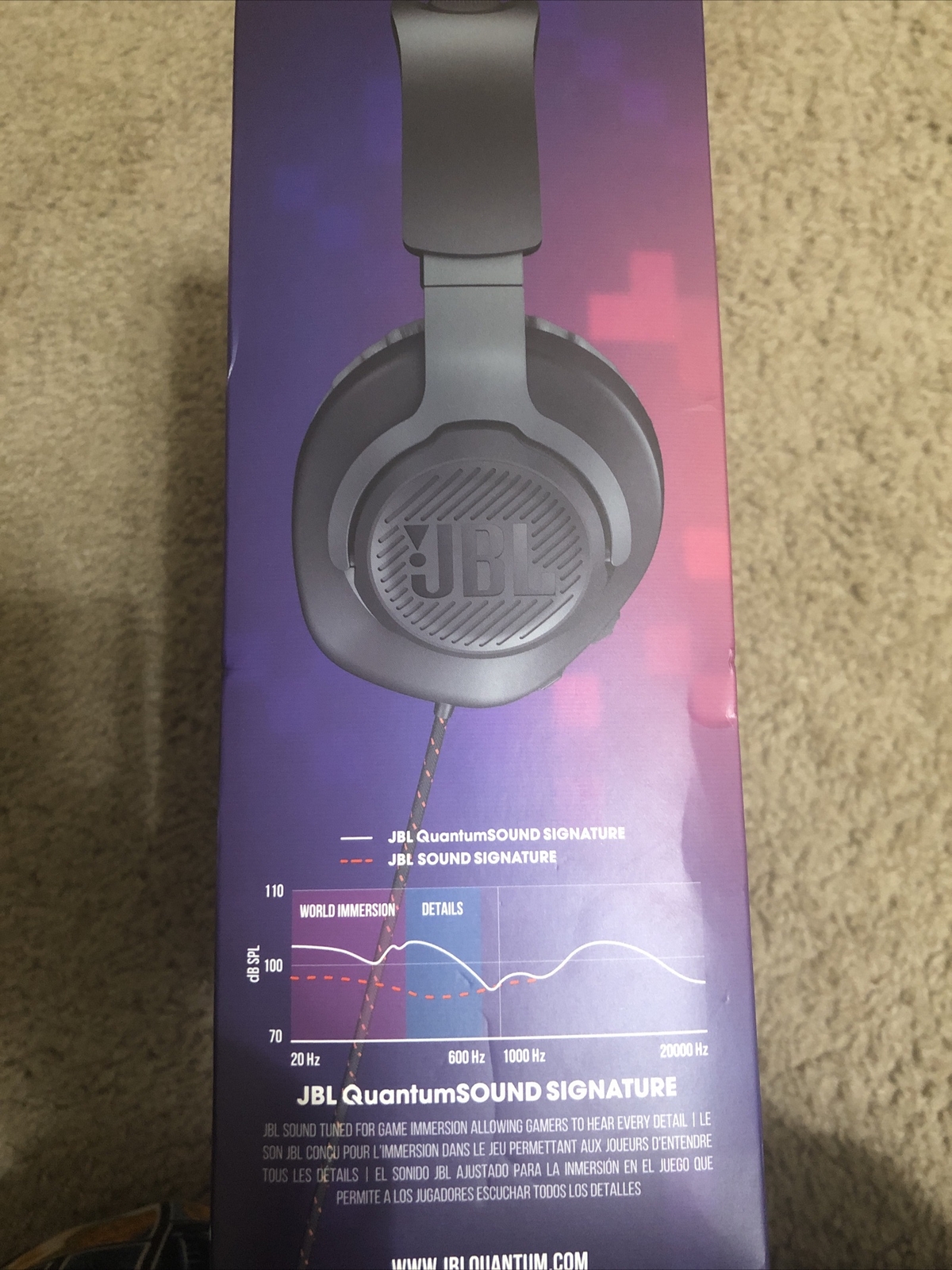 JBL Quantum 100 Wired Over-Ear Gaming Headphones – Black
