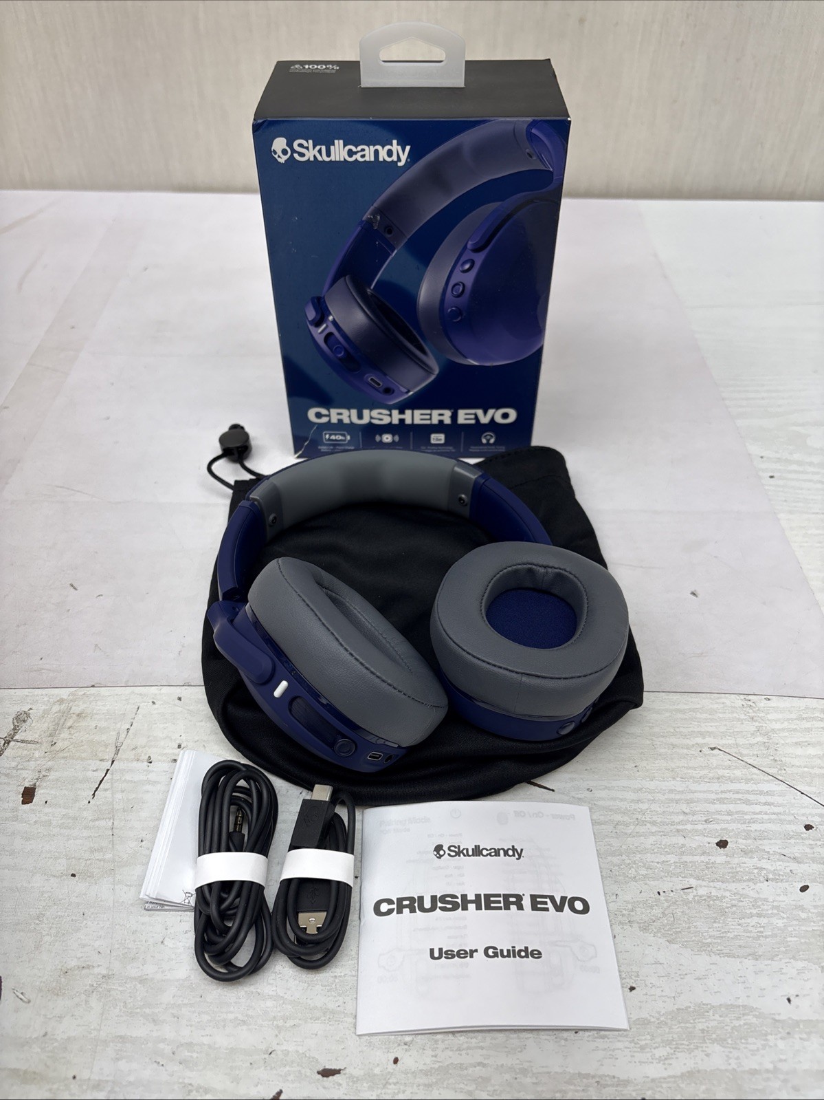 Skullcandy Crusher Evo Wireless Bluetooth Over Ear Headphones Midnight Blue A10