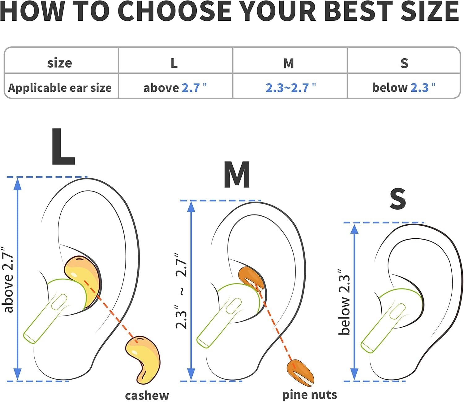 [2 Pairs] Ear Hooks for Airpods Pro 2 & 1, Airpods 4 & 3 & 2 & 1, Airpod Ear Ho