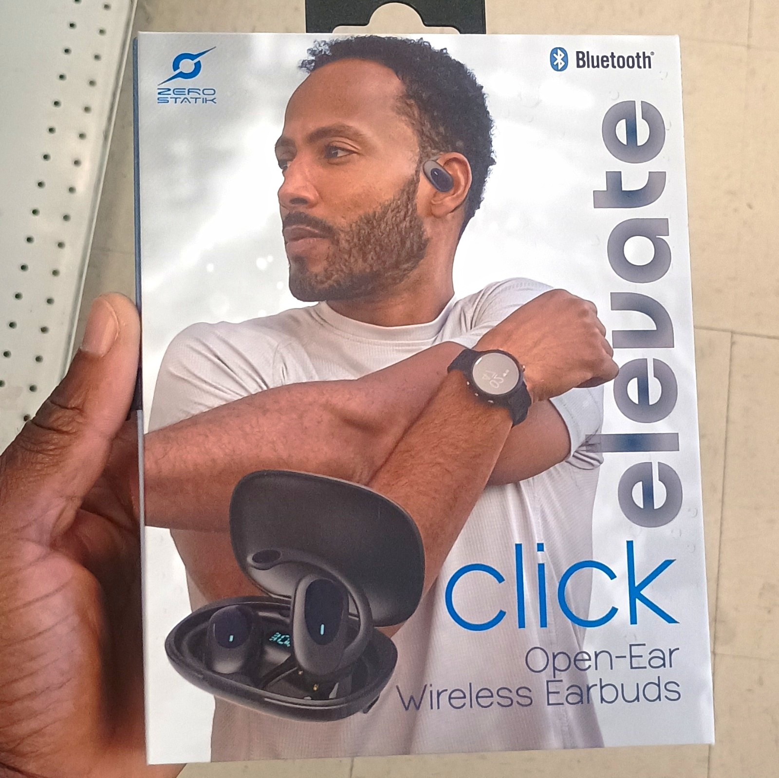Zero Statik Elevate Click Open-Ear Bluetooth Wireless Sweatproof Earbuds Black