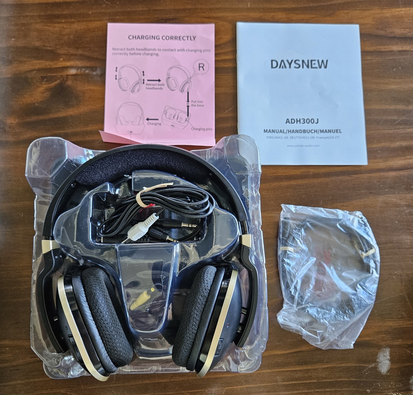 Artiste TV 2.4GHz RF Wireless Over Ear Digital Stereo Headset – Black