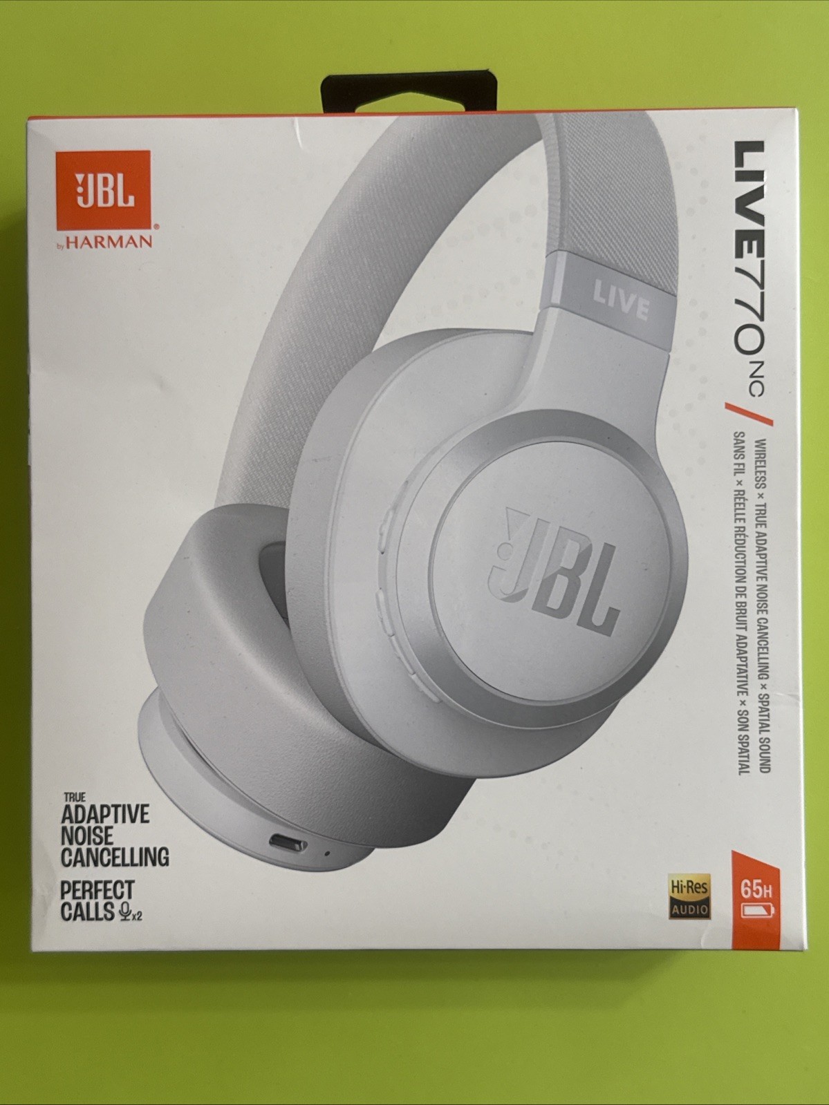 JBL Live 770 NC Over-Ear Noise-Cancelling Headphones (White), New Sealed