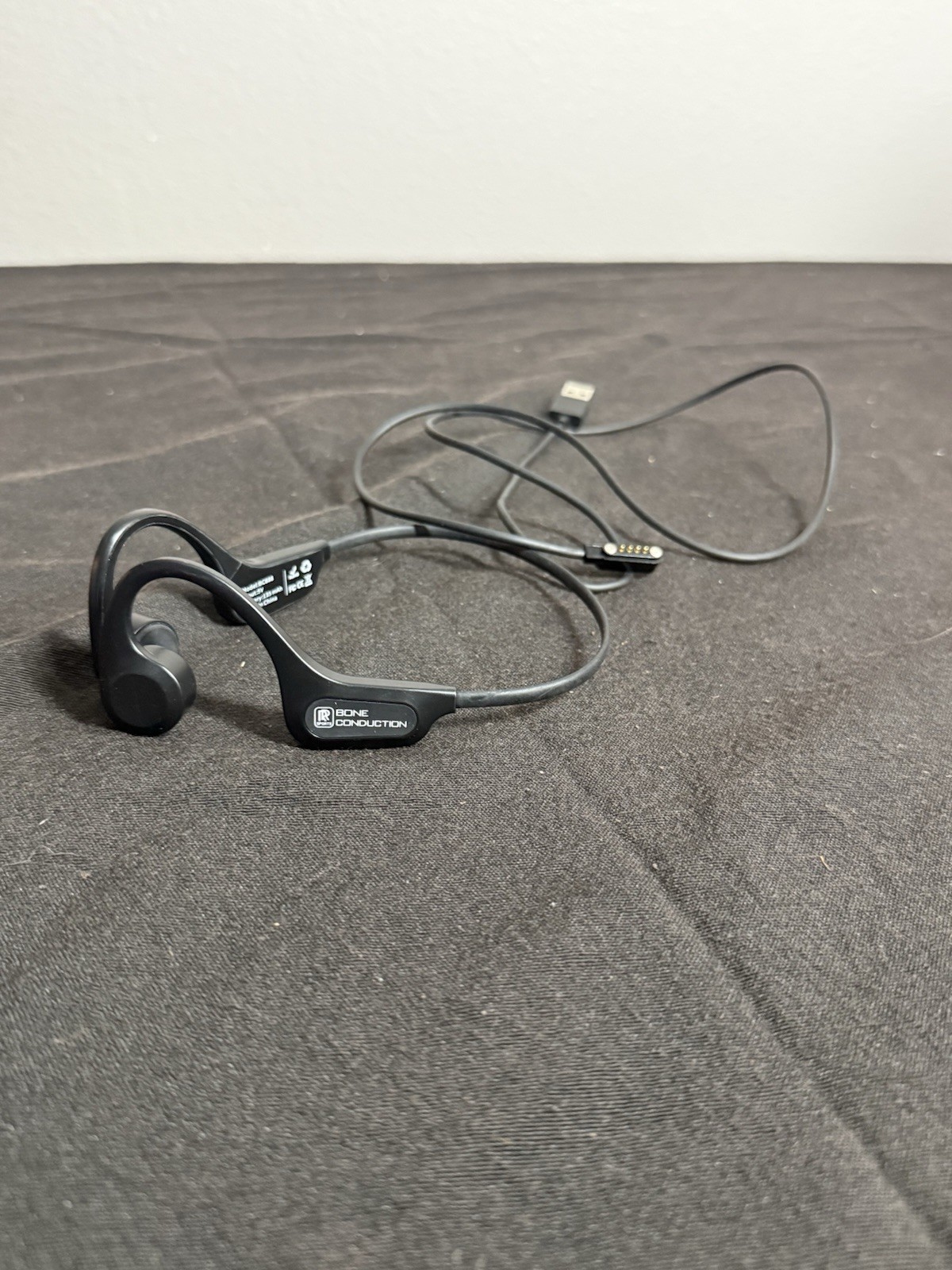 HS1 Bone Conduction Bluetooth Headphones Waterproof Lightweight Black Neckband