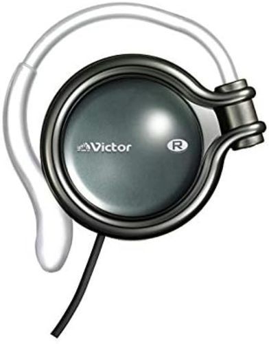 JVC HP-AL102 Clip-on Stereo Headphones Glossy Onyx Black Stylish Ear-hook 3.5mm