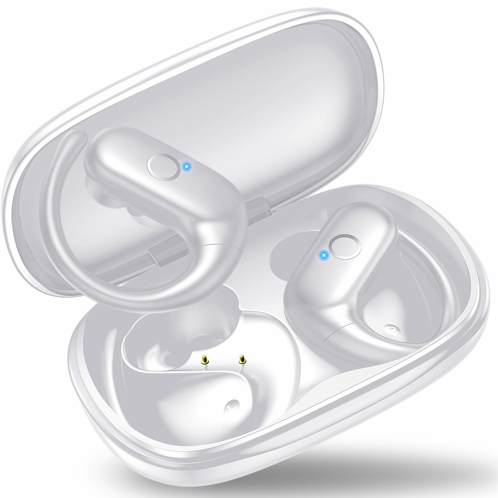 xiwxi Wireless Earbuds Bluetooth Headphones,Over Ear Buds for Sport White