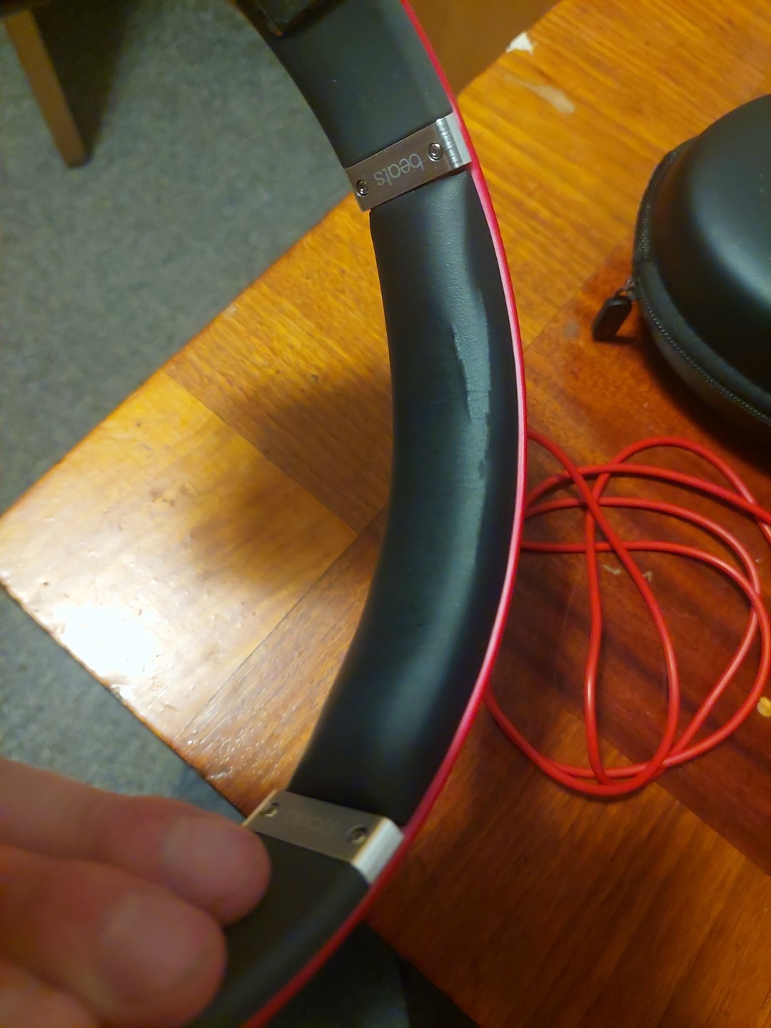 Beats By Dr. Dre Studio WIRED Monster Red Headphones Used Working