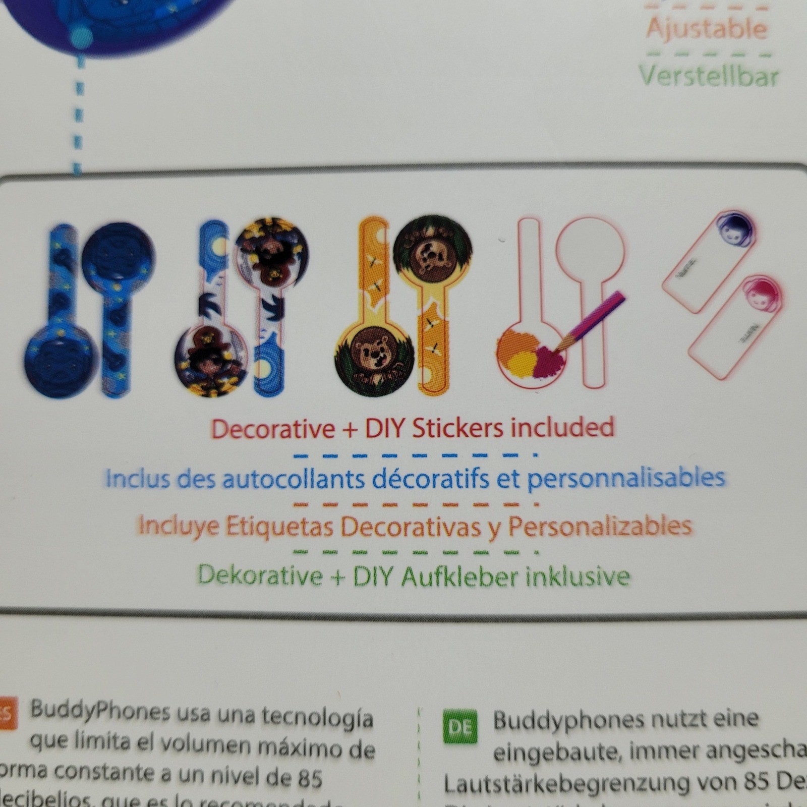 BuddyPhones Discover Fun Volume-Limiting Headphones for Kids Blue White
