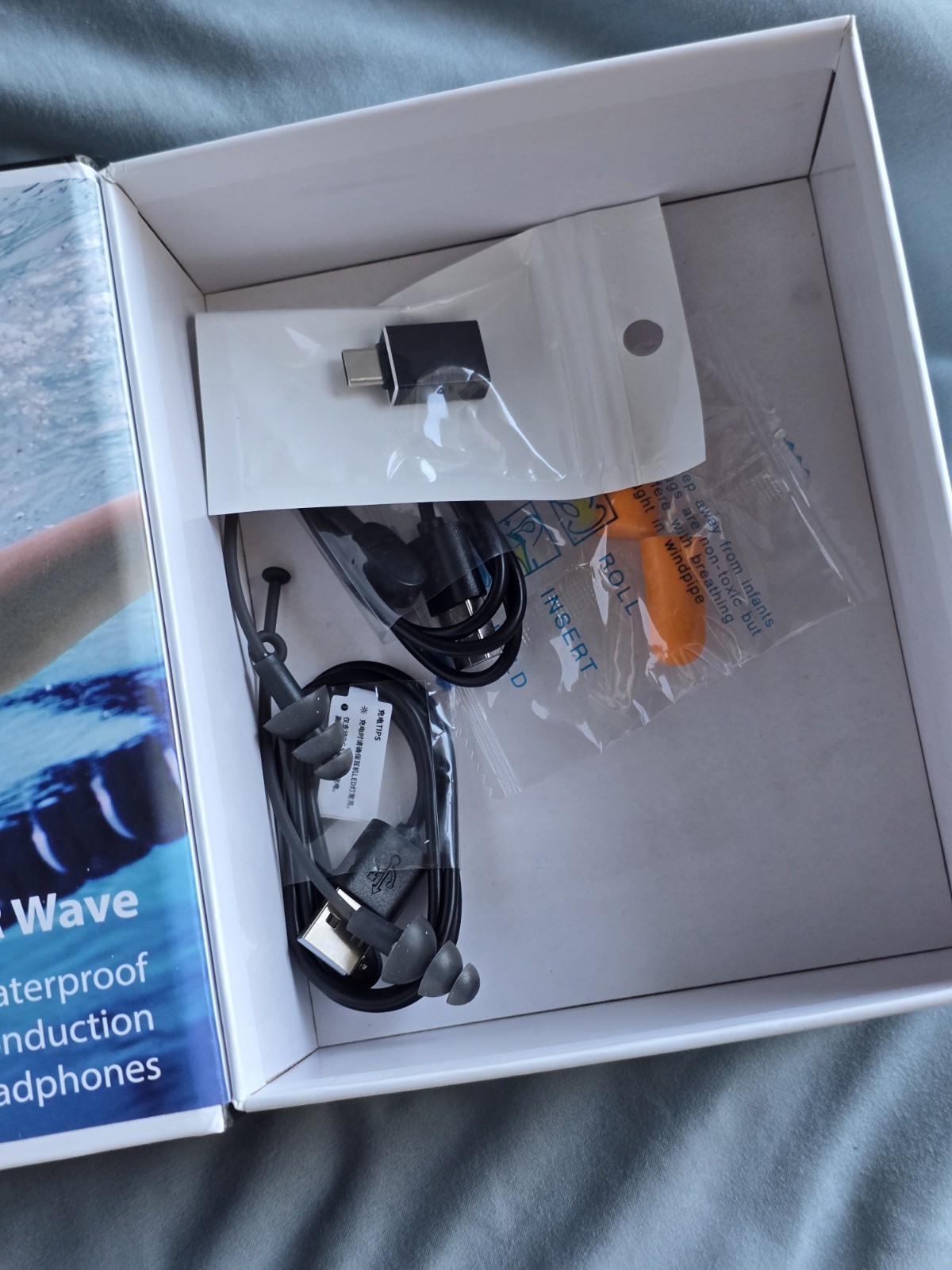 Openear WAVE IP68 Waterproof Bone Conduction Bluetooth Headphones Black Orange