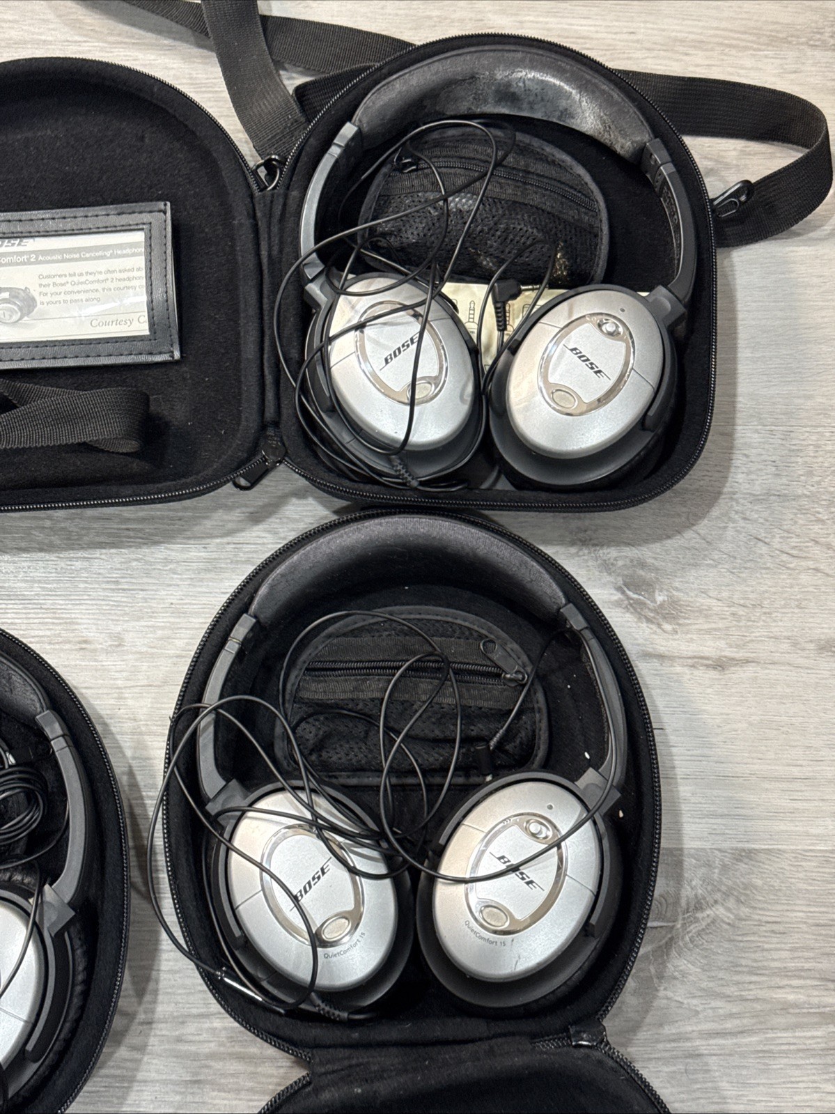 Lot Of 4 Bose QC15/QC3 Headphones with Noise Cancelling (Read Desc)